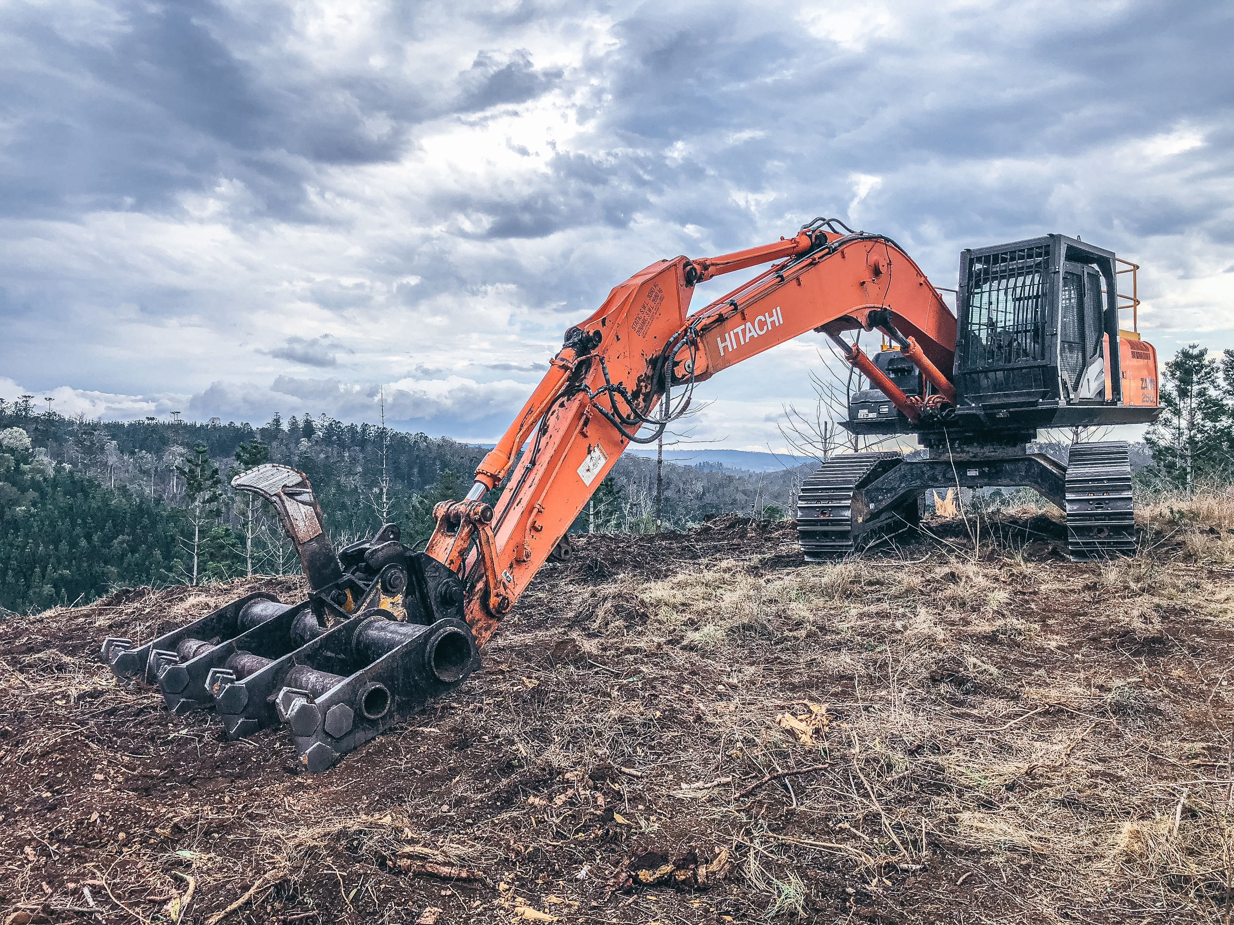 Site prep excavator, currently working in Jimna