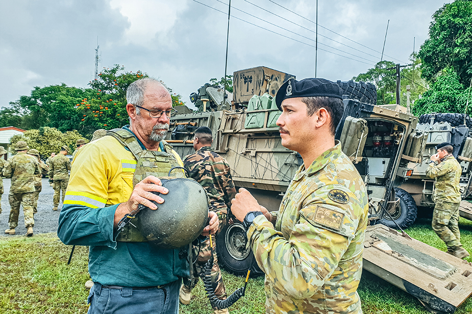 Mick Burrow with ADF during an exercise incendium